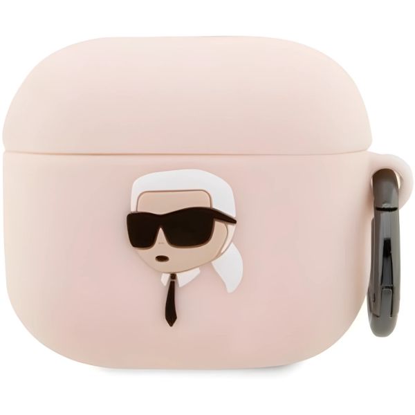 Coque Karl Lagerfeld KLA3RUNIKP AirPods 3 rose Silicone Karl Head 3D