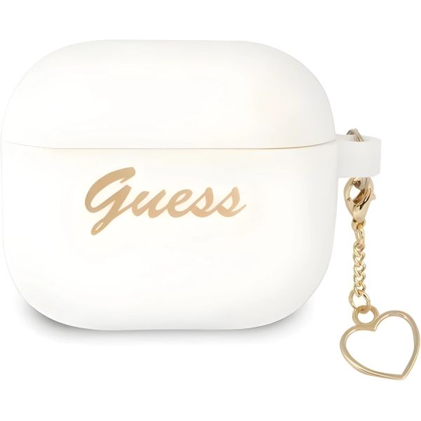 Coque Guess GUA3LSCHSH AirPods 3 blanc Silicone Charm Heart Collection