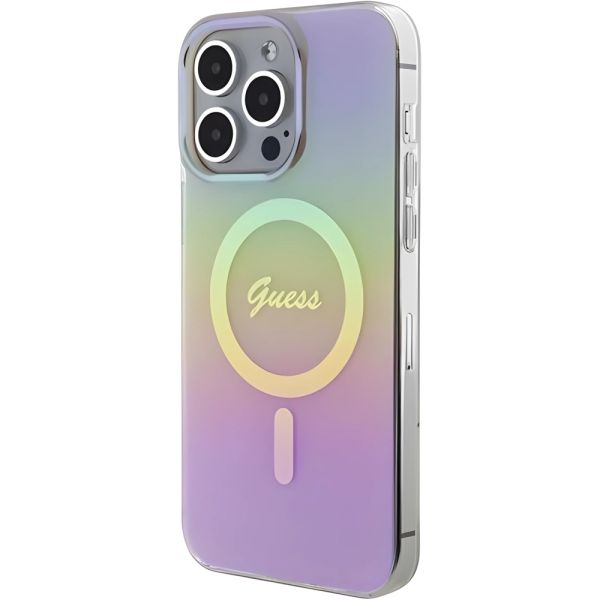 Coque Guess iPhone 15 Pro Max 6.7" rose hardcase IML Iridescent MagSafe
