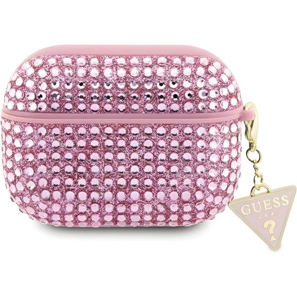 Coque Guess GUA3HDGTPP AirPods 3 rose Rhinestone Triangle Charm