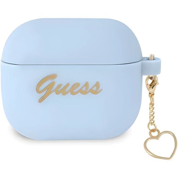 Coque Guess GUA3LSCHSB AirPods 3 bleu Silicone Charm Heart Collection