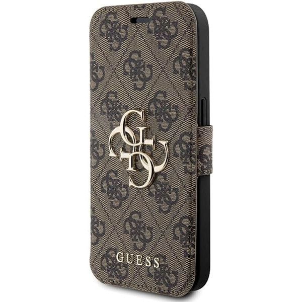 Coque Guess iPhone 15 Pro Max 6.7" marron book 4G Metal Logo