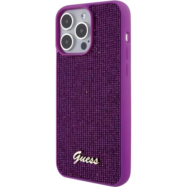 Coque Guess  iPhone 15 Pro 6.1" fuschia hardcase Disco Metal Script