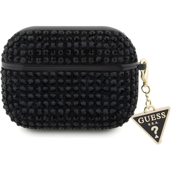 Coque Guess GUAPHDGTPK AirPods Pro noir Rhinestone Triangle Charm