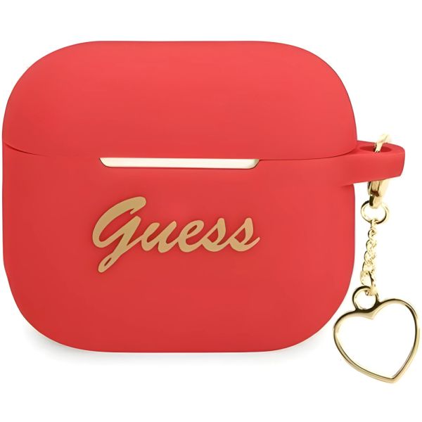 Coque Guess GUA3LSCHSR AirPods 3 rouge Silicone Charm Heart Collection