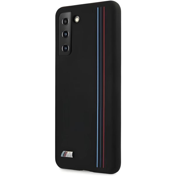 Coque BMW Samsung Galaxy S21+ G996 noir Silicone Stripes M Collection