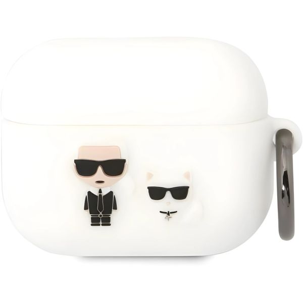 Coque Karl Lagerfeld KLACAPSILKCW AirPods Pro blanc Silicone Karl & Choupette