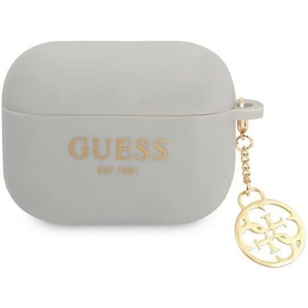 Coque Guess GUAPLSC4EG AirPods Pro gris Silicone Charm 4G Collection