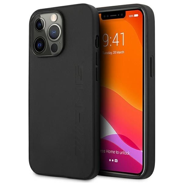 Coque AMG AMHCP14XDOLBK iPhone 14 Pro Max 6,7" noir hardcase Leather Hot Stamped