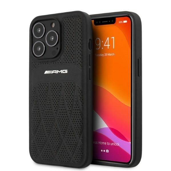Coque AMG AMHCP13XOSDBK iPhone 13 Pro Max 6,7" noir hardcase Leather Curved Lines