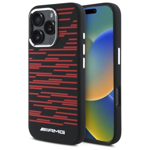Case AMG AMHMP16L24SSRRK iPhone 16 Pro 6.3" black hardcase Silicone Graphics MagSafe
