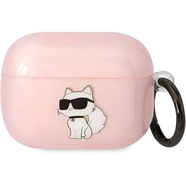 Coque Karl Lagerfeld KLAPHNCHTCP Airpods Pro rose Ikonik Choupette