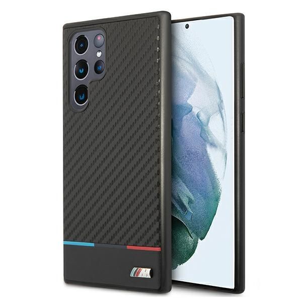 Coque Etui hardcase BMW BMHCS22LPUCARTCBK S22 ultra S908 black M Collection Triangles