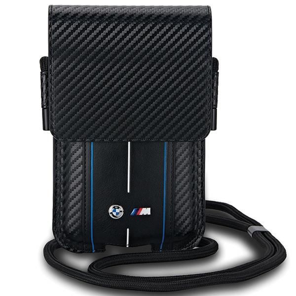 Pochette BMW BMPSP15XMSCAKL Wallet noir Carbon Bleu Stripes