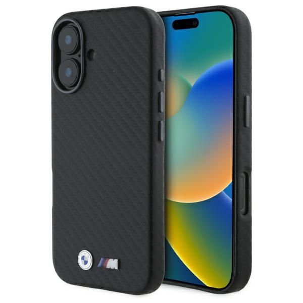 Coque BMW BMHCP16S23PUFWC iPhone 16 6.1" black hardcase Carbon Wrapped Metal