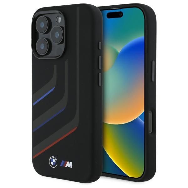 Coque BMW BMHMP16X23SLIK iPhone 16 Pro Max 6.9" black hardcase Silicone Turning Lines MagSafe