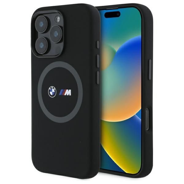 Coque BMW BMHMP16X23SROK iPhone 16 Pro Max 6.9" black hardcase M Silicone Printed Ring MagSafe