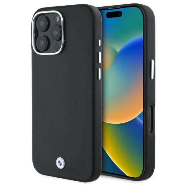 Coque BMW BMHMP16L23PUFWK iPhone 16 Pro 6.3" black hardcase Sign Full Wrapped Metal MagSafe