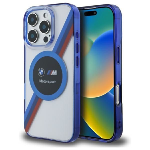 Coque BMW BMHMP16X23HTPUT iPhone 16 Pro Max 6.9" transparent hardcase Motosport IML Circle MagSafe