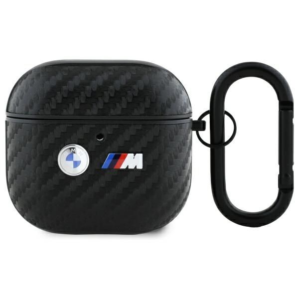 Coque BMW BMA4WMPUCA2 AirPods 4 cover black Carbon Double Metal Logo