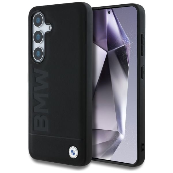 Coque BMW Leather Big Wordmark for Samsung Galaxy S25 Plus black