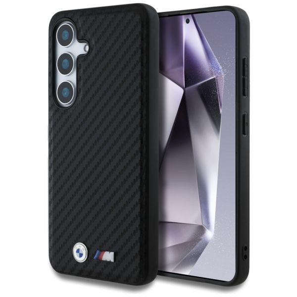 Coque BMW Leather Carbon MagSafe for Samsung Galaxy S25 Plus black