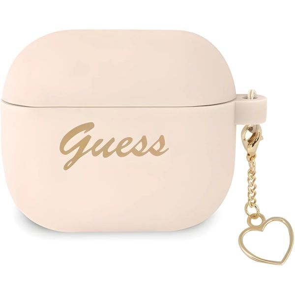 Coque Guess GUA3LSCHSP AirPods 3 rose Silicone Charm Heart Collection