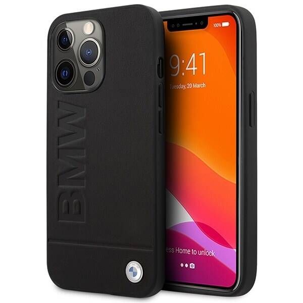 Coque BMW iPhone 14 Pro 6,1" noir hardcase Signature Logo Imprint Magsafe