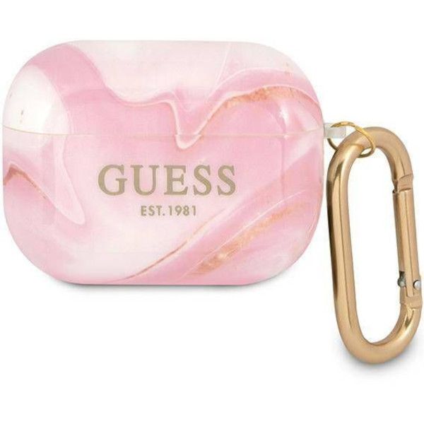 Coque Guess GUAPUNMP AirPods Pro rose Marble Collection