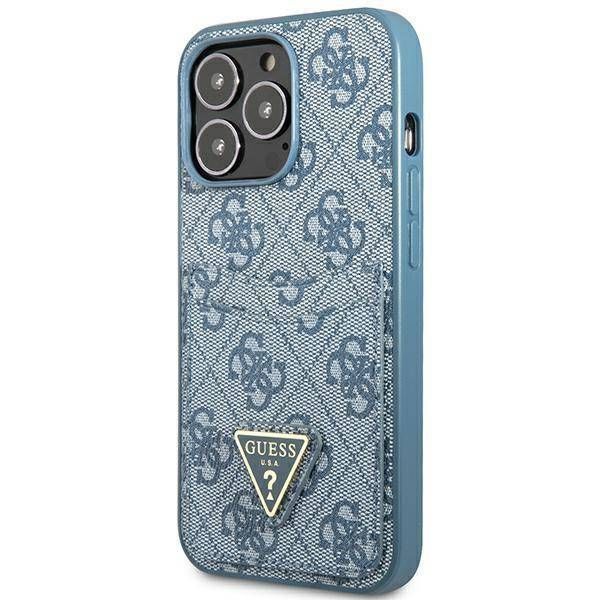Coque Guess iPhone 13 Pro/13 6,1" bleu hardcase 4G Triangle Logo Cardslot
