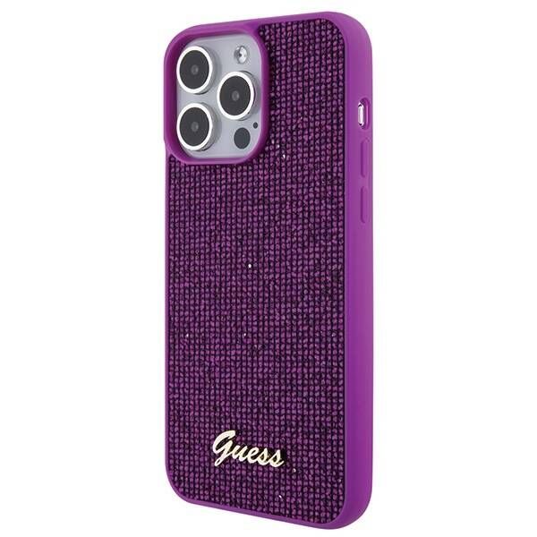 Case Guess iPhone 15 Pro Max 6.7" fuschia hardcase Disco Metal Script