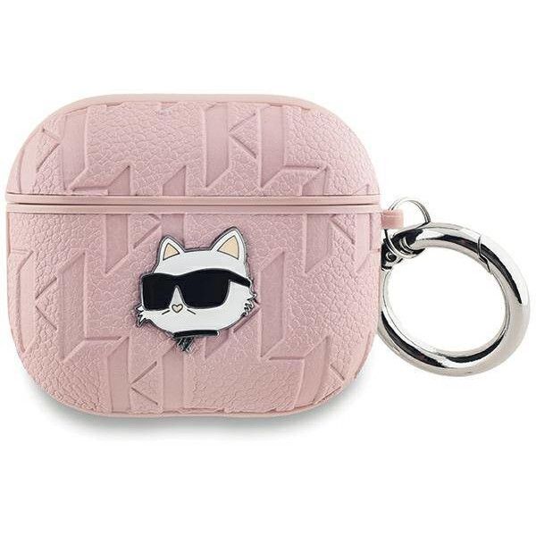 Coque Karl Lagerfeld KLA3PGCHPP AirPods 3 rose Monogram Choupette Head