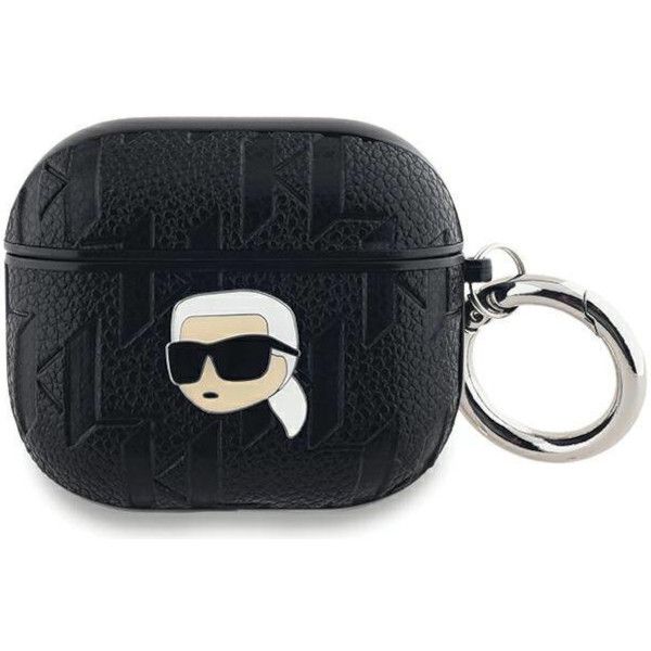 Coque Karl Lagerfeld KLA3PGKIPK AirPods 3 noir Monogram Karl Head