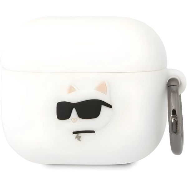Coque Karl Lagerfeld KLA3RUNCHH AirPods 3 blanc Silicone Choupette Head 3D