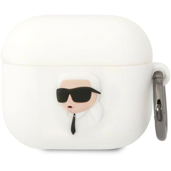 Coque Karl Lagerfeld KLA3RUNIKH AirPods 3 blanc Silicone Karl Head 3D