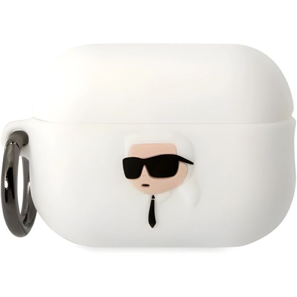 Coque Karl Lagerfeld KLAP2RUNIKH AirPods Pro 2 (2022/2023) blanc Silicone Karl Head 3D