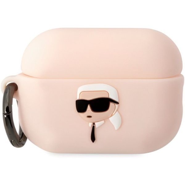 Coque Karl Lagerfeld KLAP2RUNIKP AirPods Pro 2 (2022/2023) rose Silicone Karl Head 3D