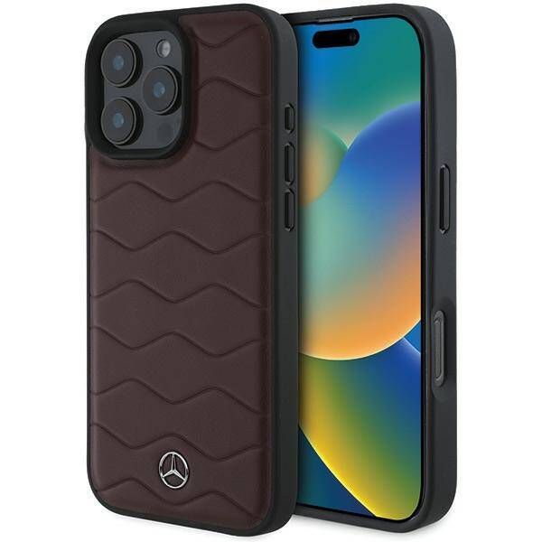 Coque Mercedes MEHCP16X23RWRSR iPhone 16 Pro Max 6.9" rouge hardcase MB Waves Leather