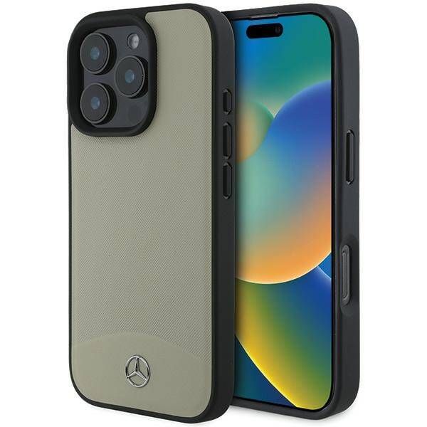 Case Mercedes MEHMP16X23RBARE iPhone 16 Pro Max 6.9" beige hardcase MB Textured and Plain Leather MagSafe