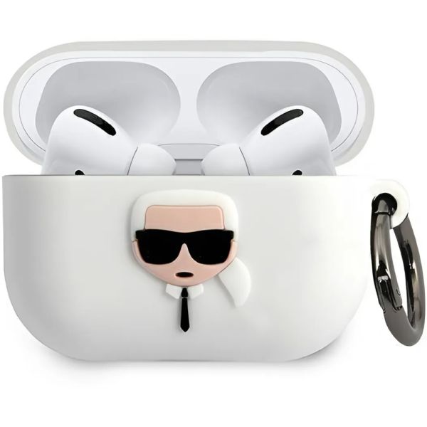 Coque Karl Lagerfeld KLACAPSILGLWH AirPods Pro blanc Silicone Ikonik