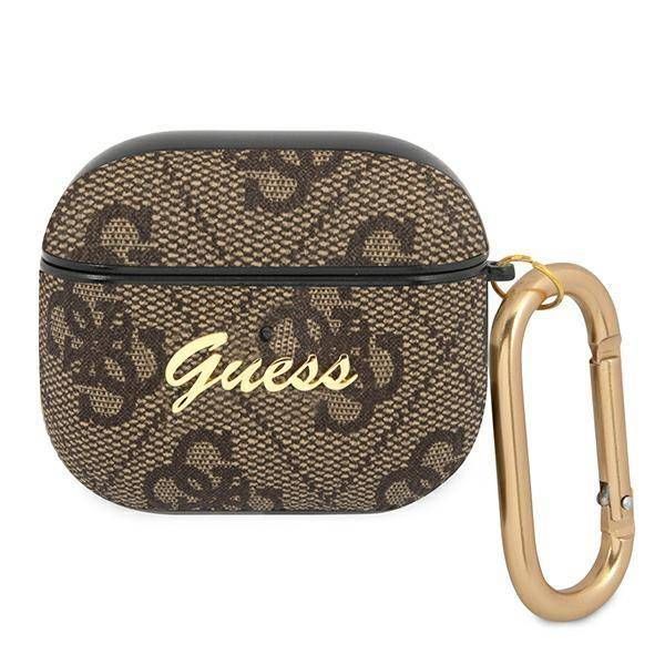 Case Guess GUA34GSMW AirPods 3 brown 4G Script Metal Collection