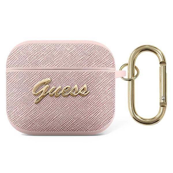 Case Guess GUA3SASMP AirPods 3 pink Saffiano Script Metal Collection