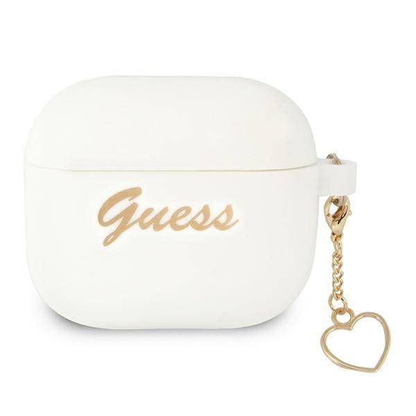 Case Guess GUA3LSCHSH AirPods 3 white Silicone Charm Heart Collection