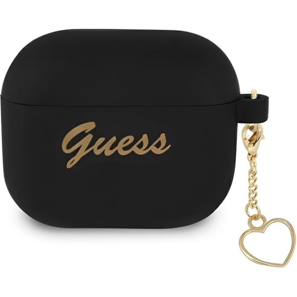 Coque Guess GUA3LSCHSK AirPods 3 noir Silicone Charm Heart Collection