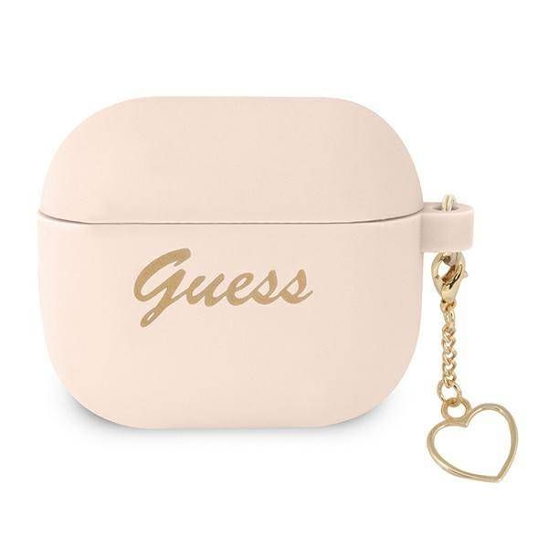 Case Guess GUA3LSCHSP AirPods 3 pink Silicone Charm Heart Collection