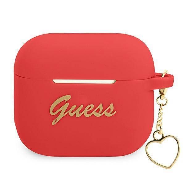 Case Guess GUA3LSCHSR AirPods 3 red Silicone Charm Heart Collection