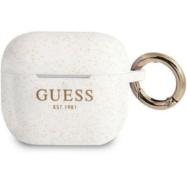 Coque Guess GUA3SGGEH AirPods 3 blanc Silicone Glitter