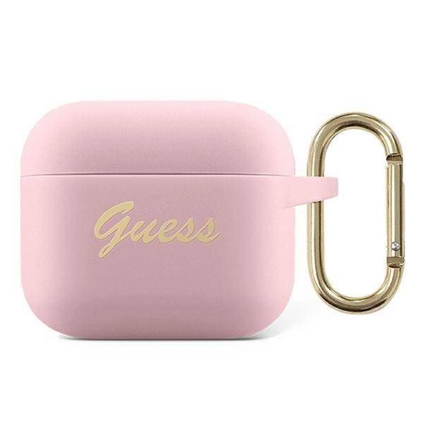 Case Guess GUA3SSSI AirPods 3 pink Silicone Vintage Script