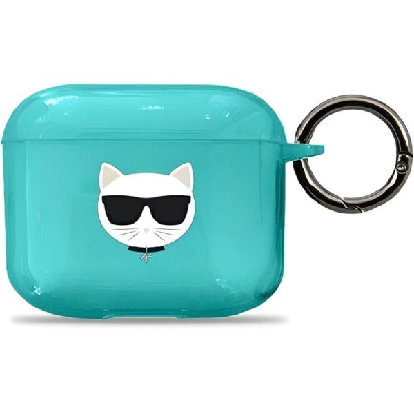 Coque Karl Lagerfeld KLA3UCHFL AirPods 3 bleu Choupette