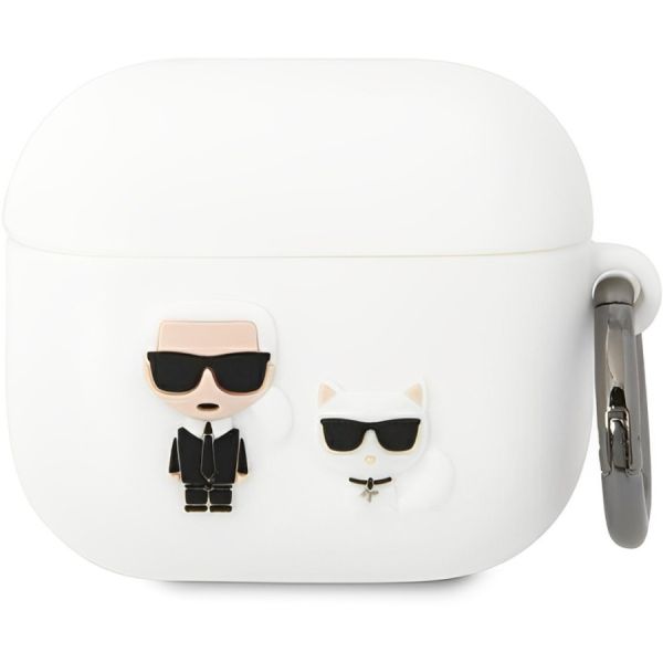 Coque Karl Lagerfeld KLACA3SILKCW AirPods 3 blanc Silicone Karl & Choupette